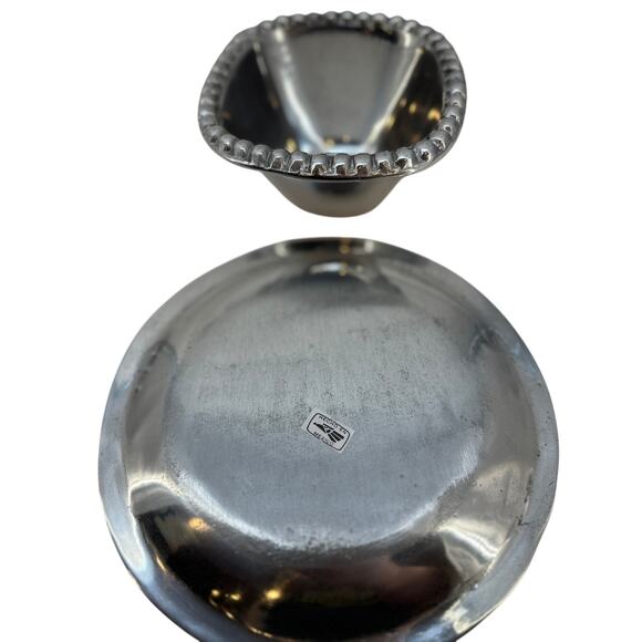 Mexican Silver/Pewter Plate, Serving Bowl & Knife - Picture 15 of 16